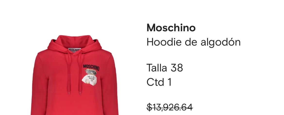 HOODIE MOSCHINO (MUJER)